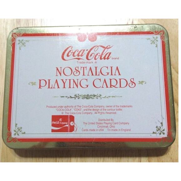 Vintage Coca Cola Christmas Playing Cards 1995 Santa 2pk Red Green Deck in Tin - Picture 3 of 13